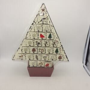 NEW Gerson Birds Nature Rustic Wooden Christmas Tree Advent Calendar